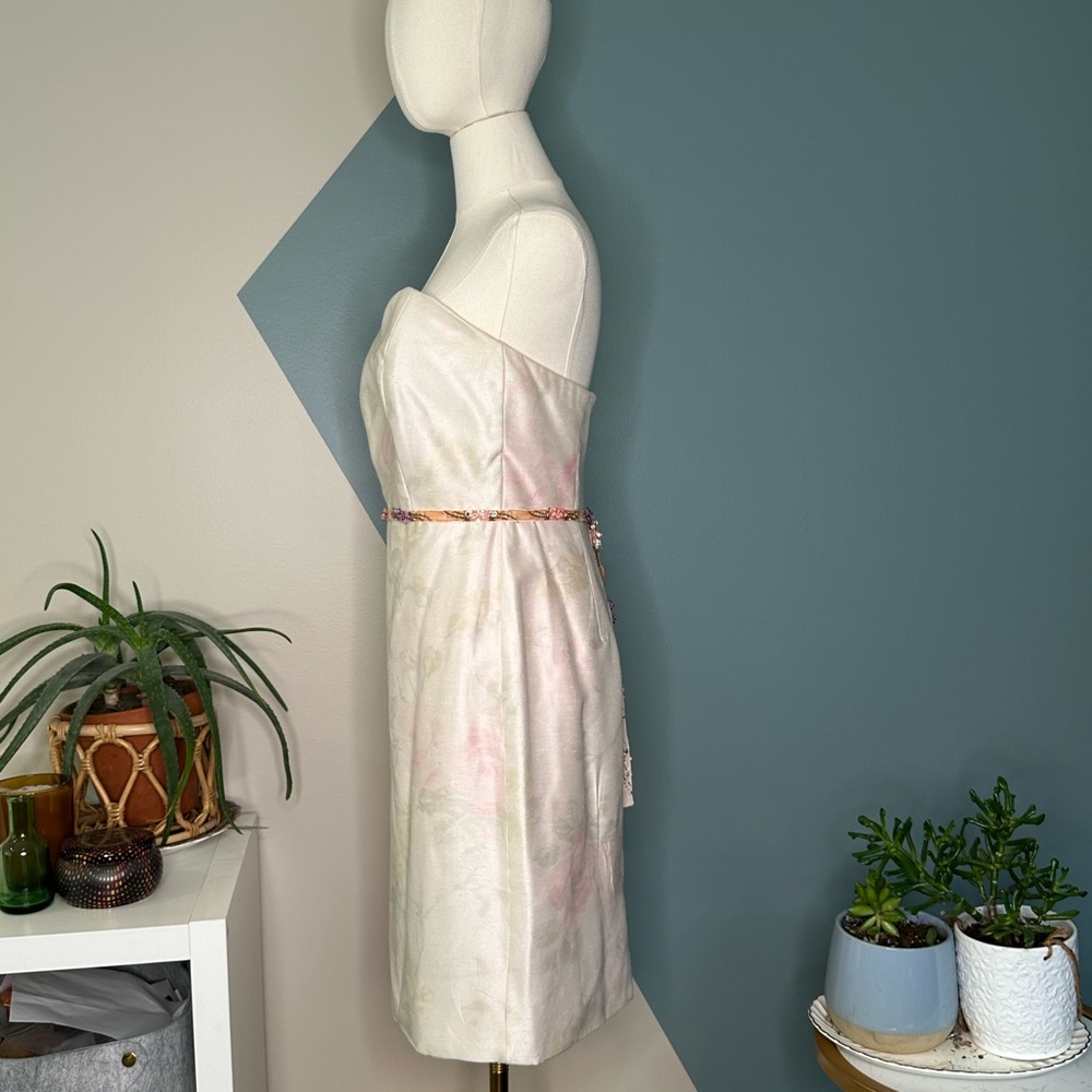Elda De La Rosa Haute Couture Strapless Silk Blend Floral Dress Kentucky Derby 6 - Picture 3 of 13
